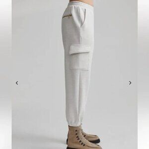 Varley Clarice Pants in Ivory Marl, Sz Medium